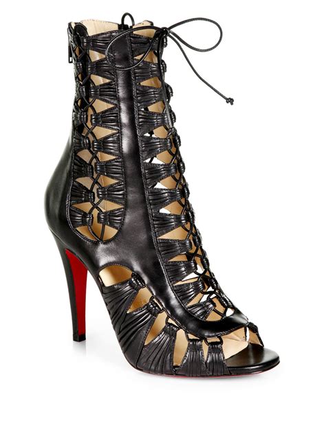 louboutin lace up shoes